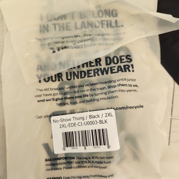 Harper Wilde No-Show Thong Underwear Womens 2XL Black NWT - Picture 4 of 4